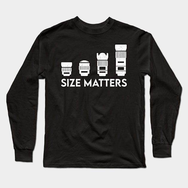 Funny Photography - Lens Size Matters Long Sleeve T-Shirt by BaderAbuAlsoud